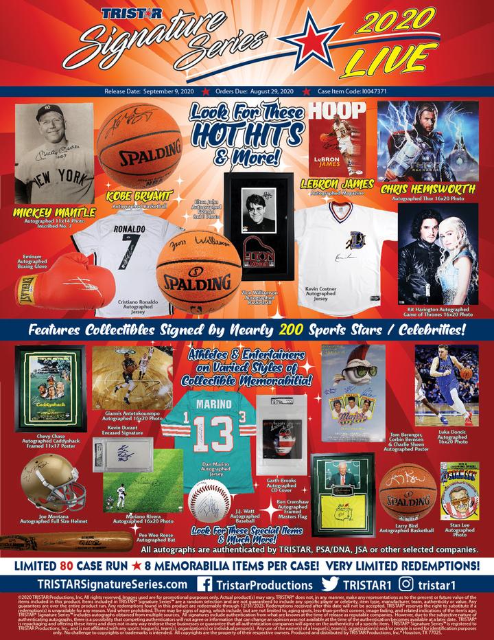 BREAKING ONLY ON INSTAGRAM!!! LINK INSIDE! 2020 TRISTAR SIGNATURE SERIES LIVE EDITION 8-ITEM CASE BREAK HIT DRAFT